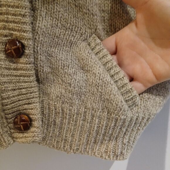 Vintage Eddie Bauer 100% Wool Button Down Sweater Vest Unisex Size Medium Beige - Picture 5 of 10